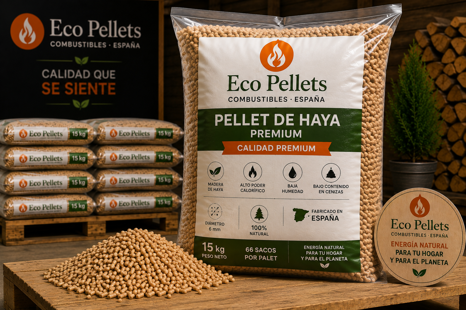 Pellet de Haya Premium ENplus A1 – Palet