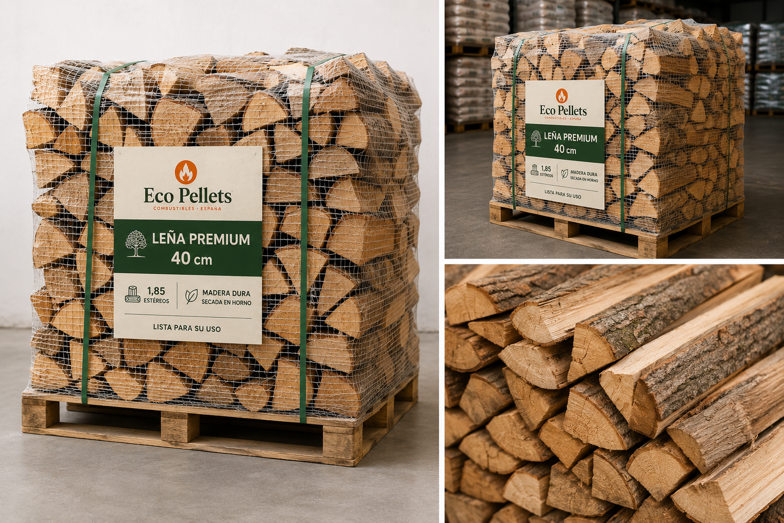 Leña Premium Eco Pellets – 40 cm 