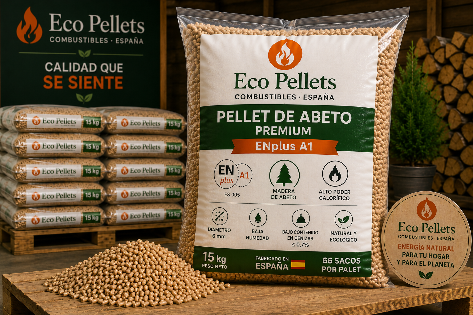 Pellet de Abeto Premium ENplus A1 – Palet